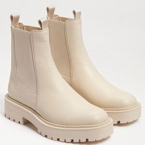New Sam Edelman Laguna Chelsea Boot Modern Ivory Off White leather NIB size 8